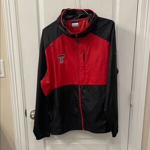 Stylish Black and Red Windbreaker Jacket